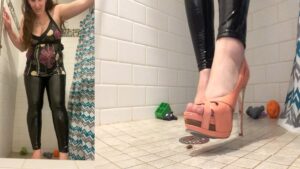XYJKSU – SquishingMistress Orange Strappy Heels